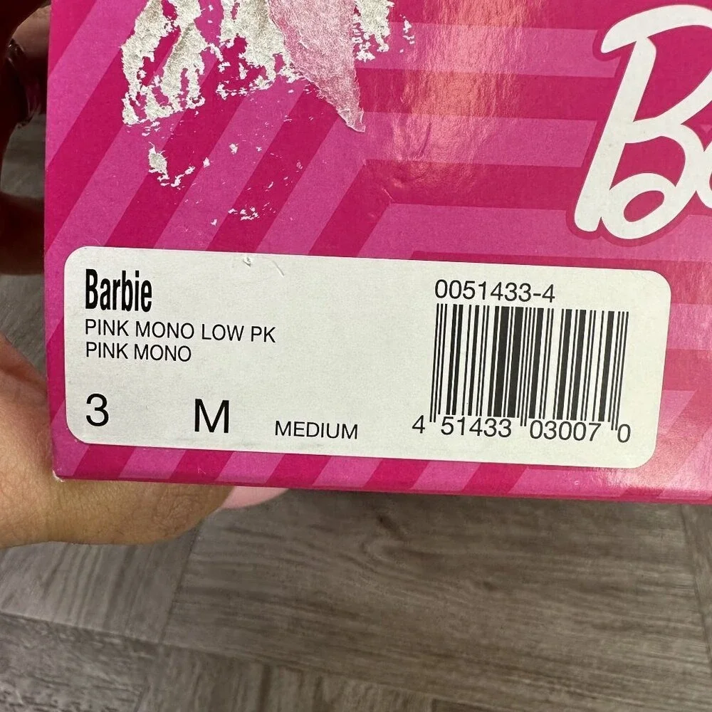 Barbie Sneakers Kids Size 3 Pink New Low Top‎ Palm Tree Barbiecore Pink Mono